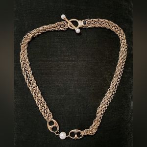 Multi strand chain's necklace with fancy link chain